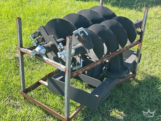 Hydraulic Auger Set Skid Steer Attachment