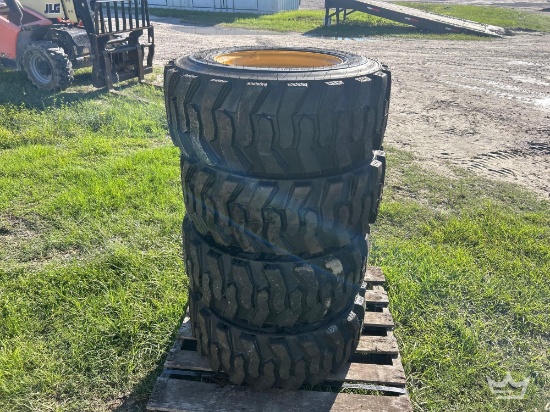 Set of 4 ForeRunner 12-16.5N.H.S. Skid Steer Wheels and Tires