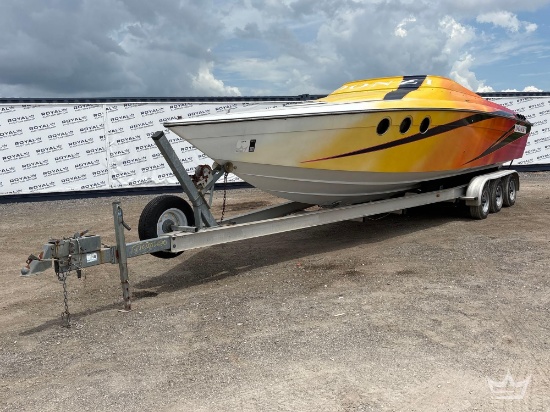 1989 Dorado Donzi Boat w/2010 HMDE Tri-Axle Trailer