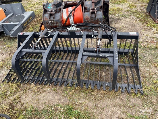 JCT Dual Cylinder Hydraulic Rock Grapple Skid Steer Attachment