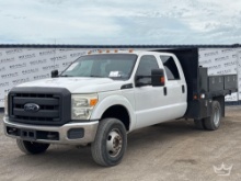 2016 Ford F-350 4x4 Crew Cab Utility Flatbed Truck