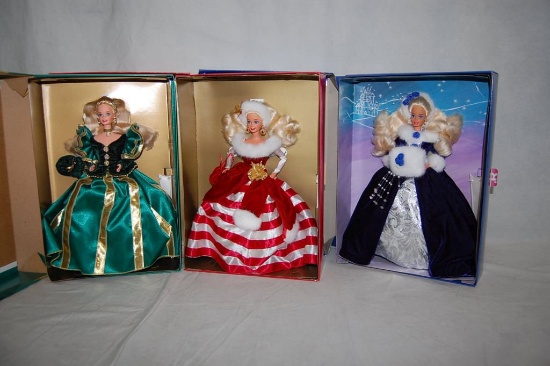 p309-520-30258- Barbies - Evergreen, Peppermint, & Winter Princess Barbies