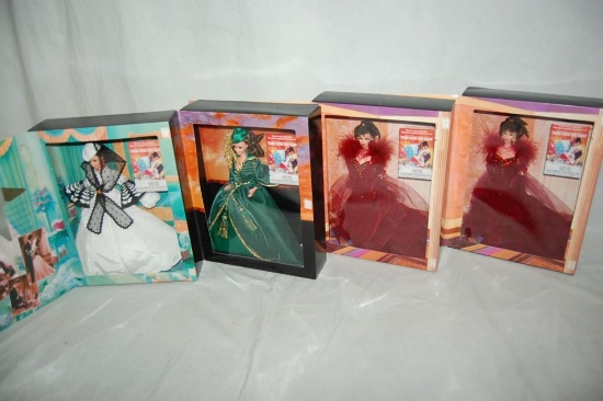 p307-520-30256- Four "Gone With The Wind" Scarlett O'Hara Barbie Dolls in Boxes