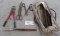 Tool pouch with hand tools including bolt cutters, crow bar, etc.