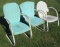 (3) Vintage metal outdoor chairs.