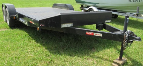 2011 Sure-Trac steel deck car hauling 18ft x 6ft - 10" trailer with dual ax