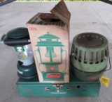 Coleman camping items including stove model 220H missing globe, heater and