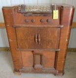 Antique Console radio and record player.