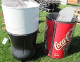 (2) Coca Cola store coolers.