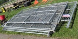 Various chain link fencing sections. Longest measures 12' W x 6' H.