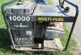 10,000 Thunderbolt Multi-Fuel Generator with 16HP engine. Note: Pulls free.