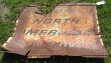 North American Van Lines metal panel. Measures 35