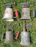 (4) Original Barn Find Condition Antique Blow Torches.