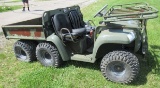 John Deere 6X4 diesel military Gator with 904 hours and electric dump box.