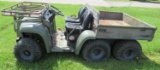 John Deere 6X4 diesel military Gator with electric dump box. Note: Runs and
