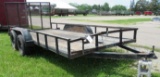 1998 Goldstar Inc. 16ft dual axel landscape trailer with ramp. Please view