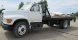 1995 Ford F800 Diesel Stake Truck with 54,080 miles, Knapheide 16' flatbed