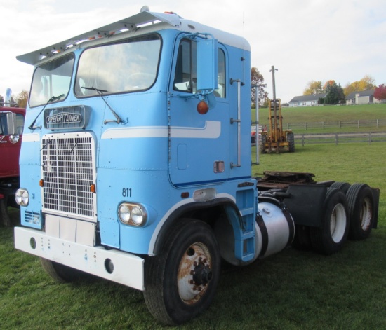 1980 Freightliner Semi Day Cab with 400 Cummins, 10 Speed, Jake Brake.