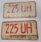 Matching pair of 1968 Ohio license plates.