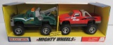 Mighty Wheels die cast tow truck with off road tow truck from 1999.