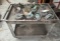 Rubbermaid Plastic Rolling Shop Cart With (12) Assorted Casters.