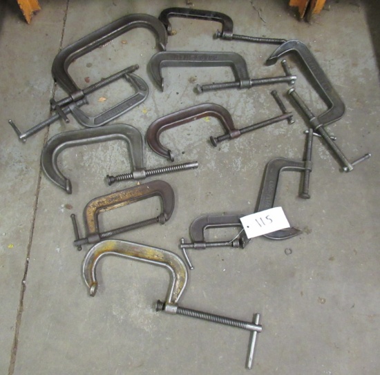(11) Assorted C-clamps. Brands Include Craftsman, Standard, Etc. Sizes Incl