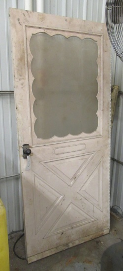 Wood Exterior Door. Measures 35" W X 80" H.