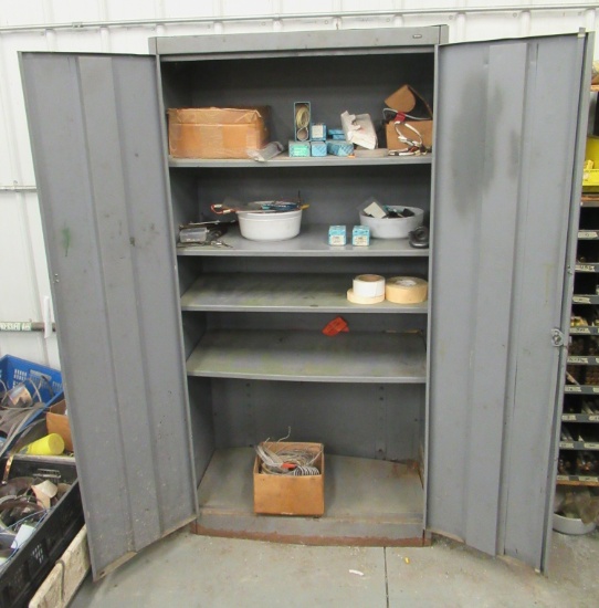 Shop Cabinet With Contents That Includes Bushings, Cartridge Heaters, Elect