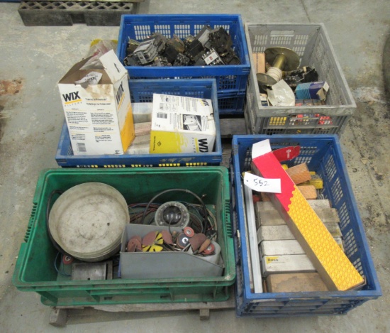 Pallet With Contents Of Control Relays, Miniature Lamps, Buss Fuses, Power