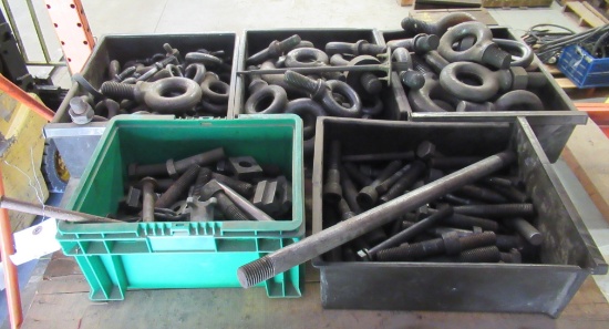 (5) Containers That Include Large Bolts And Eye Bolts, Tool Holders, Etc.
