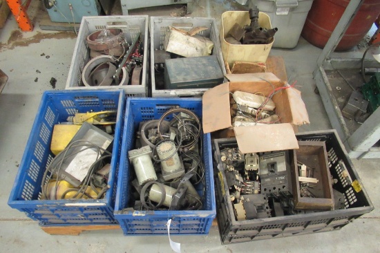 (8) Plastic Containers And Boxes With Contents That Includes Relays, Breake