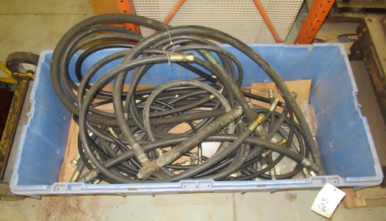 Tub Of Various Hydraulic Hoses.