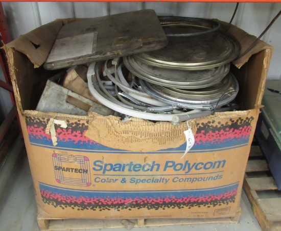 Pallet Full That Includes Barrel Lids, Hardware, Electrical Conduit Items,