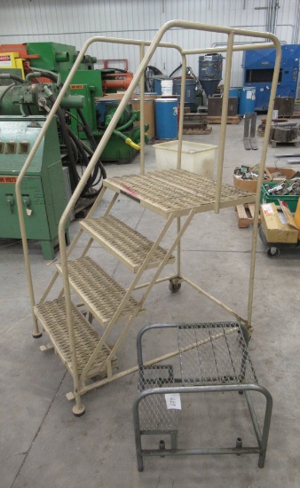 Cotterman 350 Lbs. Rolling Shop Ladder And Step Stool.