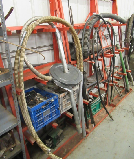 (3) Racks With Contents That Includes Hydraulic Lines, Belts, Seals, Etc. E