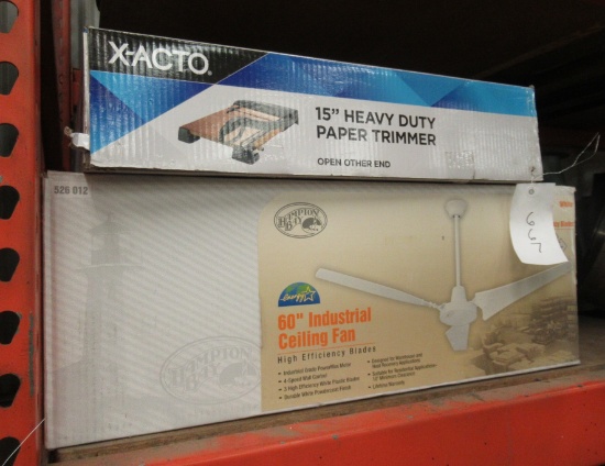 Paper Trimmer And Ceiling Fan.