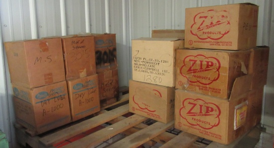 Partial Pallet Of Various Lubricants.
