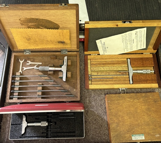 Contents Of Drawer That Includes Assorted Depth Micrometers.