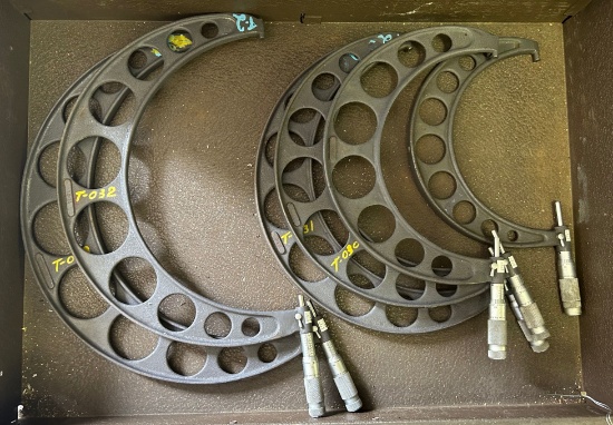 Contents Of Drawer That Includes Large Micrometers.