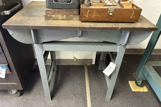 1" Thick Steel Top Surface/work Table With Steel Legs. Overall Measures 32.
