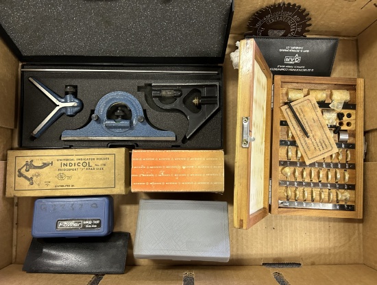 Assortment Of Tooling That Includes Fowler Dial Indicator, Indicol Indicato