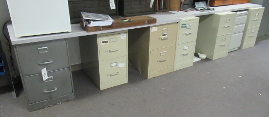 (7) Small Metal Filing Cabinets.