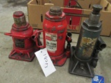 (3) Bottle Jacks Includes (2) 20 Tons And (1) 8 Ton. Note: No Handles.