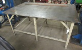 Steel Top Work Bench. Measures 34 3/4