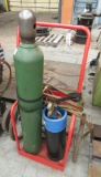 Torch Set On Rolling Cart.