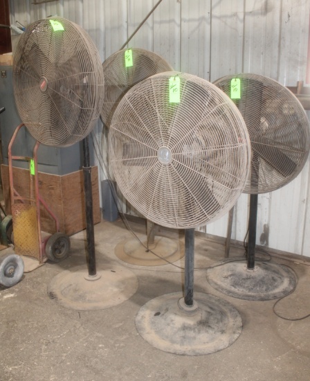 (4) Warehouse Pedestal Fans