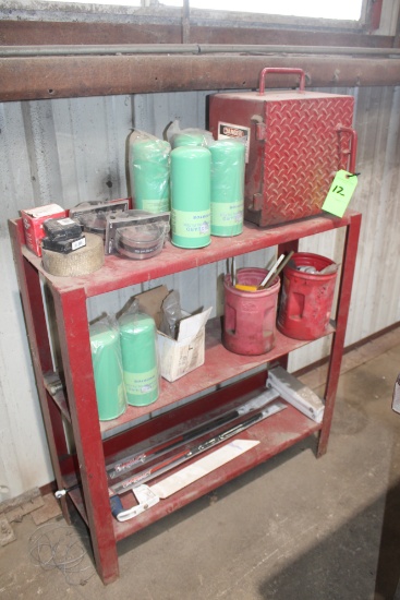 Steel Shelf Approx. 12" x 36" x 40"H w/Contents