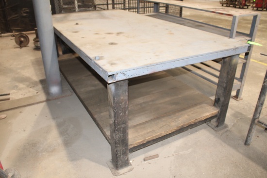 Steel Welding Table Approx. 4' x 8' x 36"H w/