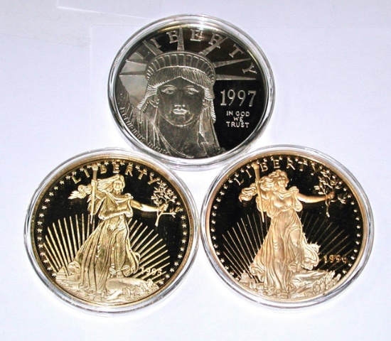 TWO (2) HALF-POUND and ONE (1) FOUR OUNCE .999 FINE SILVER ROUNDS - 20 TROY OZ TOTAL