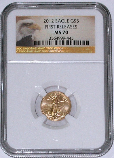 2012 $5 GOLD AMERICAN EAGLE - NGC MS70 FIRST RELEASES